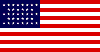 36-Star US Flag 1865-1867