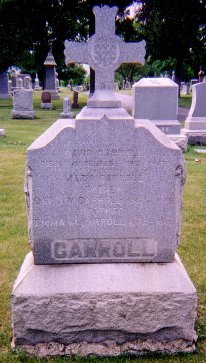 Tombstone for David and Emma Carroll