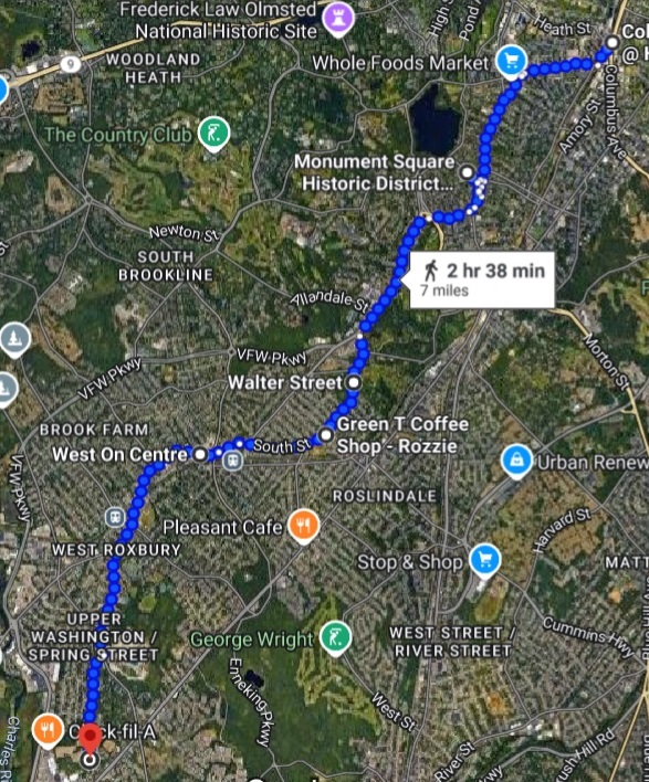 Jamaica Plain and West Roxbury map