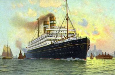 Painting by Fred Pansing of S.S. Rotterdam