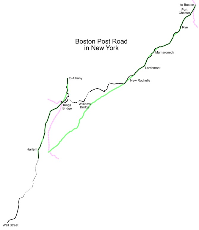 Wall Street to Port Chester Map